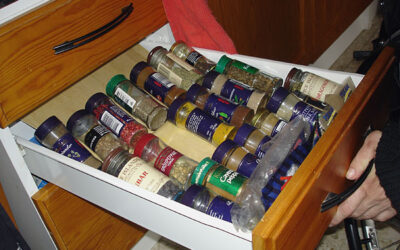 Practical spice storage in modified kitchen