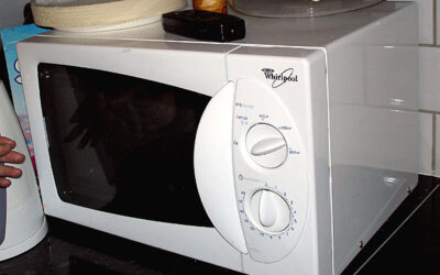 Microwave oven with easy-grip handle