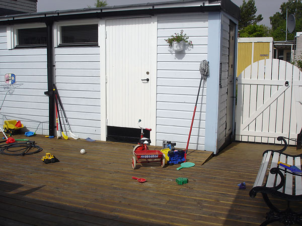 Accessible patio showing the storage room