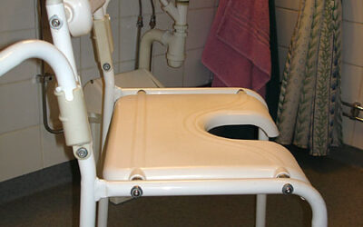Transfers between wheelchair and shower stool