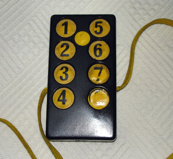 IR transmitter: a box with eight buttons