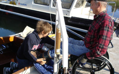 Transfer from wheelchair to sailboat