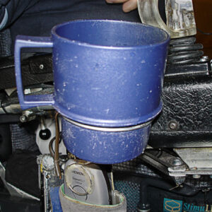 Mug and mug holder on electric wheelchair