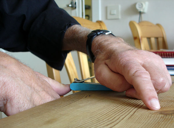 User clipping nails