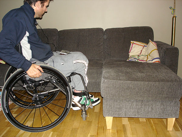 Corner couch at same height as wheelchair