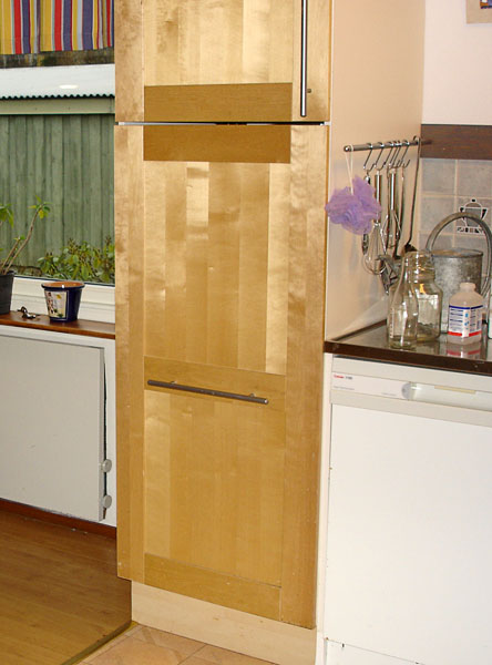 Pantry with slide-out storage closed