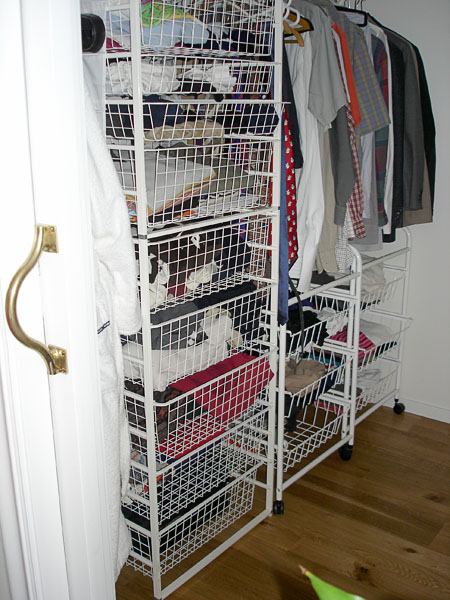 Elfa's drawer system in clothing closet