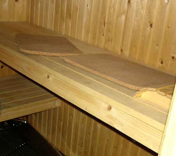 Sauna bench – down position