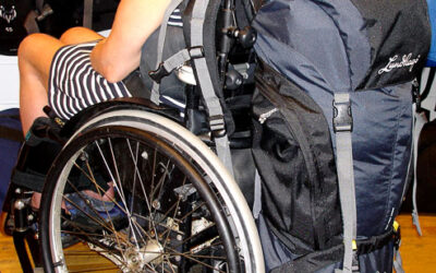 Backpack that fits well with wheelchair