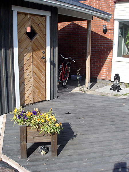 Wooden deck with storage