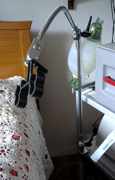 Stand for ventilator tube by the bed