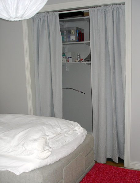 Storage area adjacent to bedroom