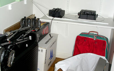 Storage for wheelchair and other assistive devices