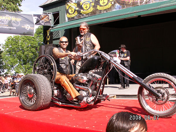 User on his trike in a race