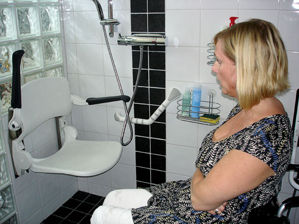 Wall-mounted shower chair