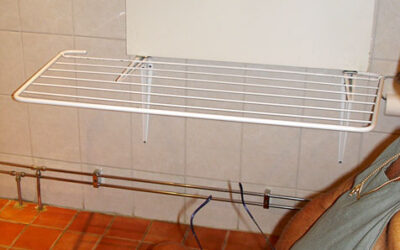 Combined wall-mounted counter and drying rack