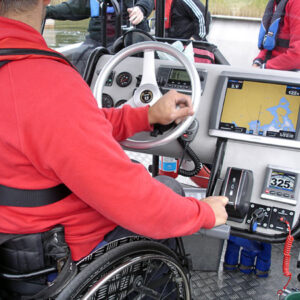 Console in adapted boat