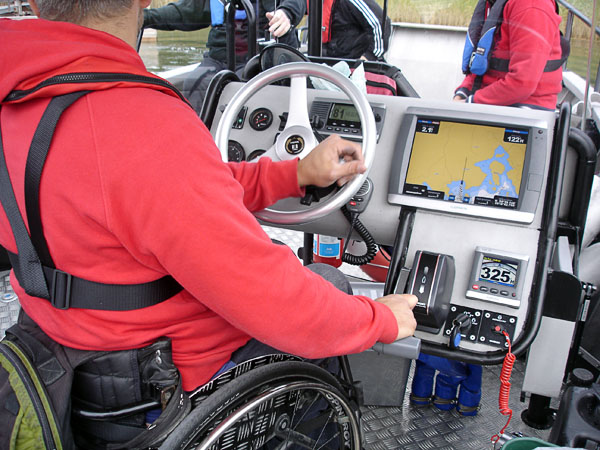 Console in adapted boat