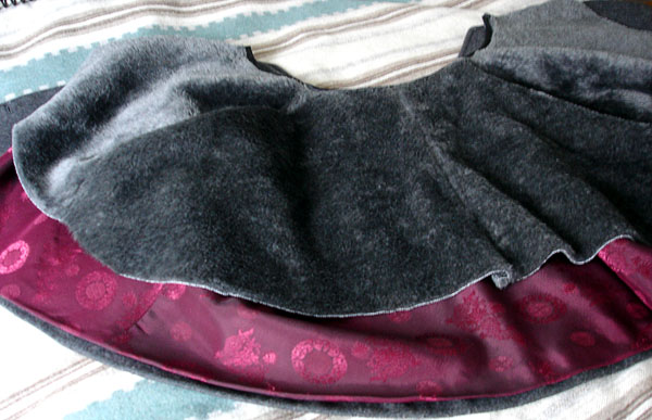 Cape from the inside with extra lining