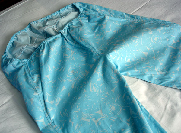 Custom-sewn trousers from the front.