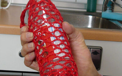 Water bottle with crocheted cover