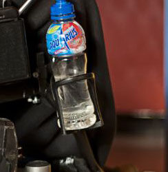 Holder for water bottle on wheelchair