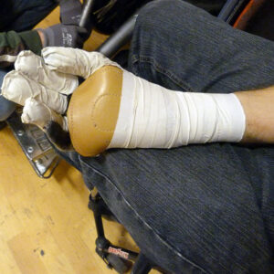 Taped glove for rugby