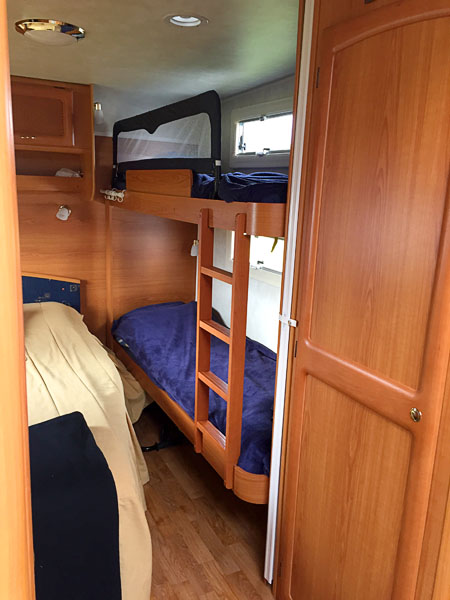 Bunk bed in caravan. Photo: Lars Andersson